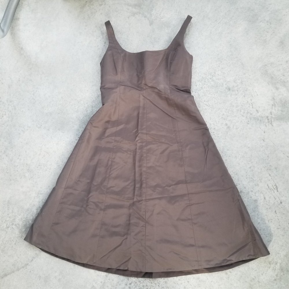 J.Crew Whitney Silk Faille Brown Dress, 6